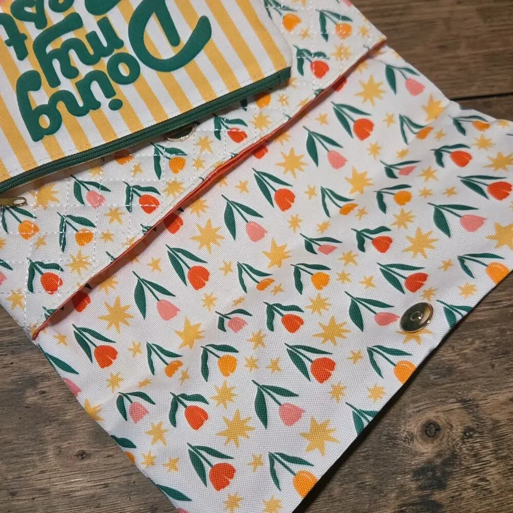 Bando Kitschy Tulip Floral Laptop Bag and Accessories Bag Set